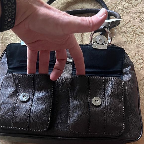 Naturalizer Dark Brown Leather Shoulder Bag - Picture 7 of 9